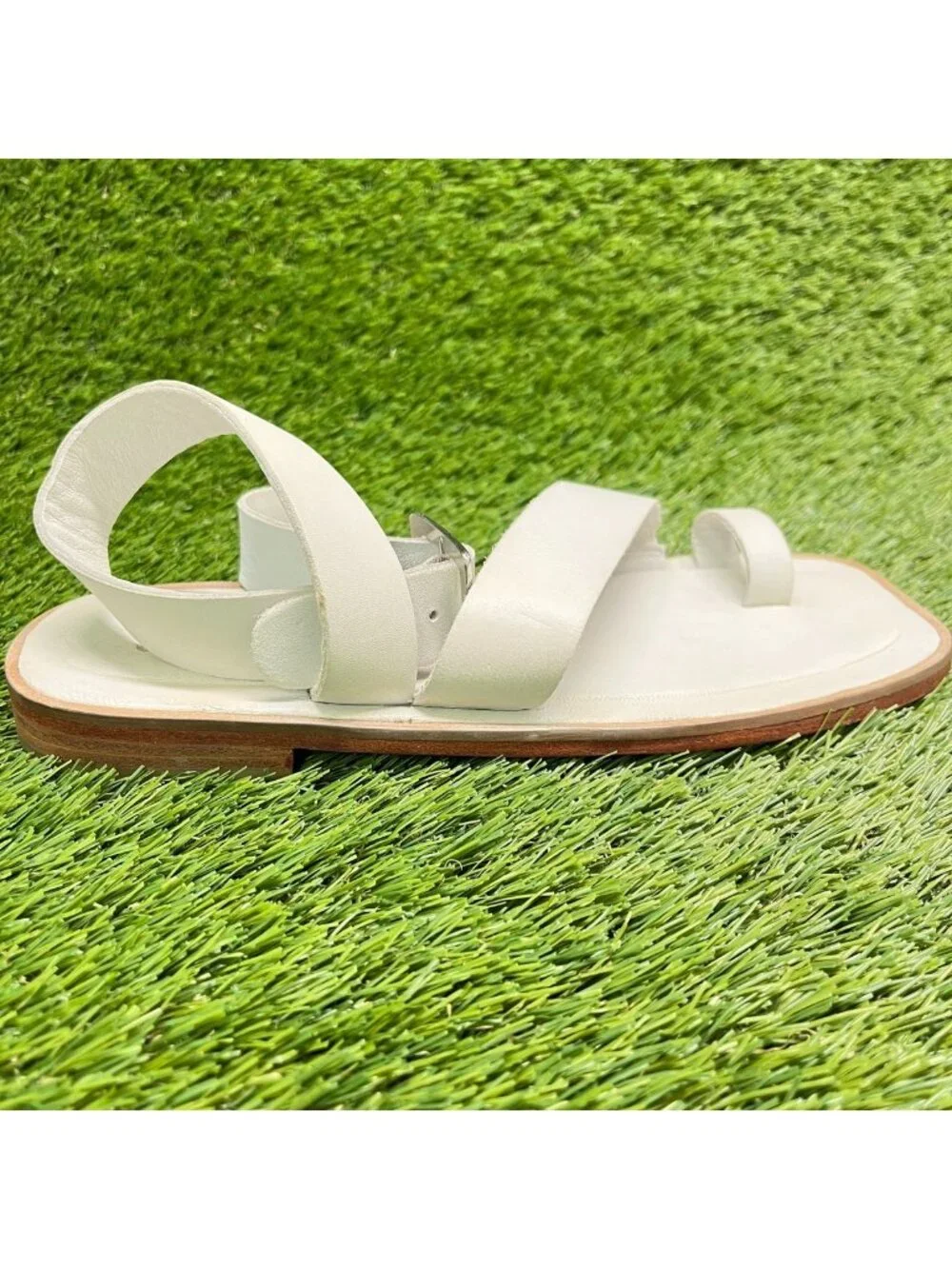 Free People Romeo Wrap Womens Size 7 White Beach Leather Outdoor Strappy Sandals